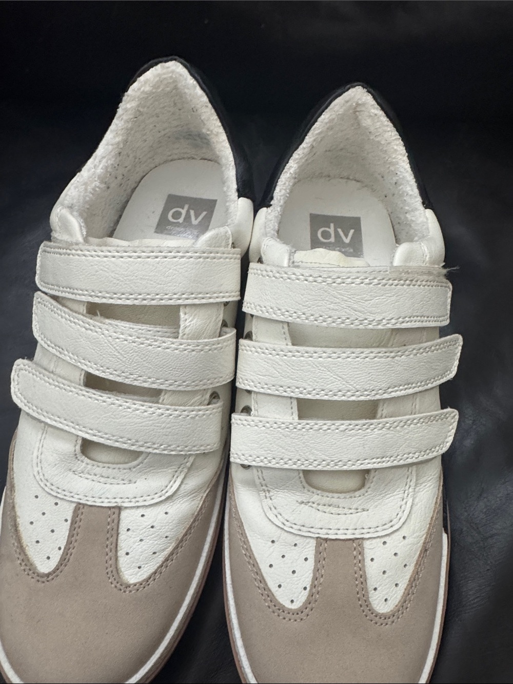 Women’s Beige & Cream Velcro Sneakers
